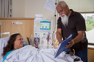 Photograph of Aboriginal patient with staff member
