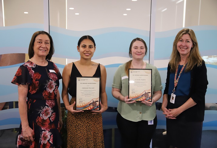 Denese Griffin, Director, Aboriginal Health Strategy, Zyhannah Bin Jalili and Le Teisha Deplin, Graduate Cadets, and Sue Flindell, Workforce Consultant