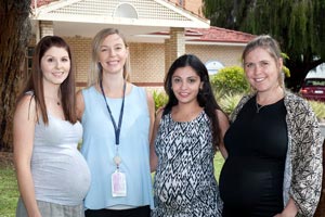 Four pregnant women