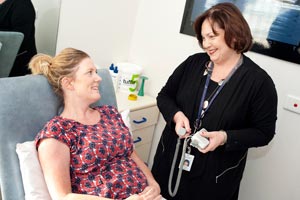 Woman with midwife