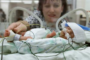 Baby in incubator