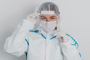 Person in full PPE 