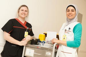 Two women from Pathology