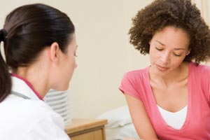 A doctor and female patient