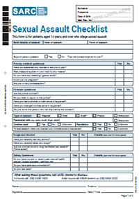 Sexual Assault checklist