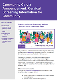 Community Cervix Announcement newsletter